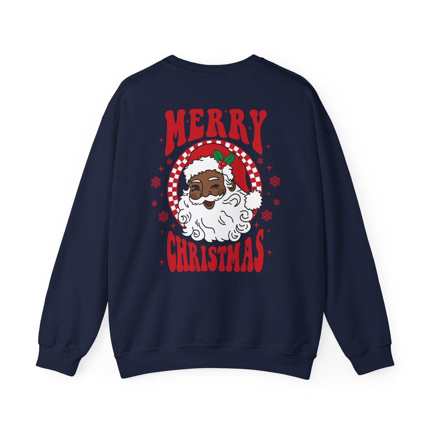 Merry Christmas Black Santa Adult Sweatshirt