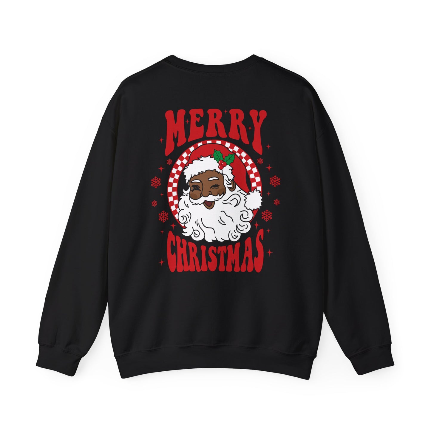 Merry Christmas Black Santa Adult Sweatshirt