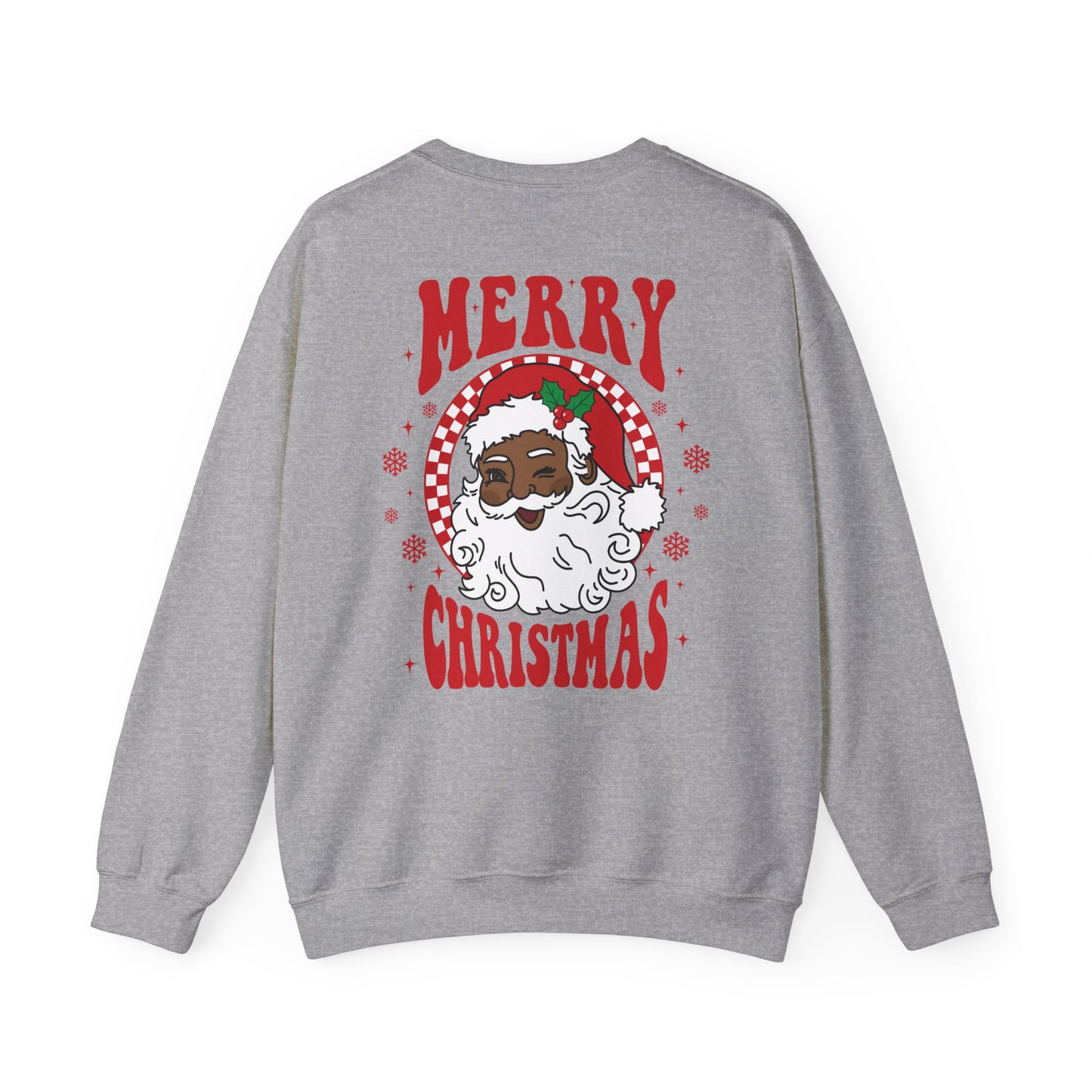Merry Christmas Black Santa Adult Sweatshirt