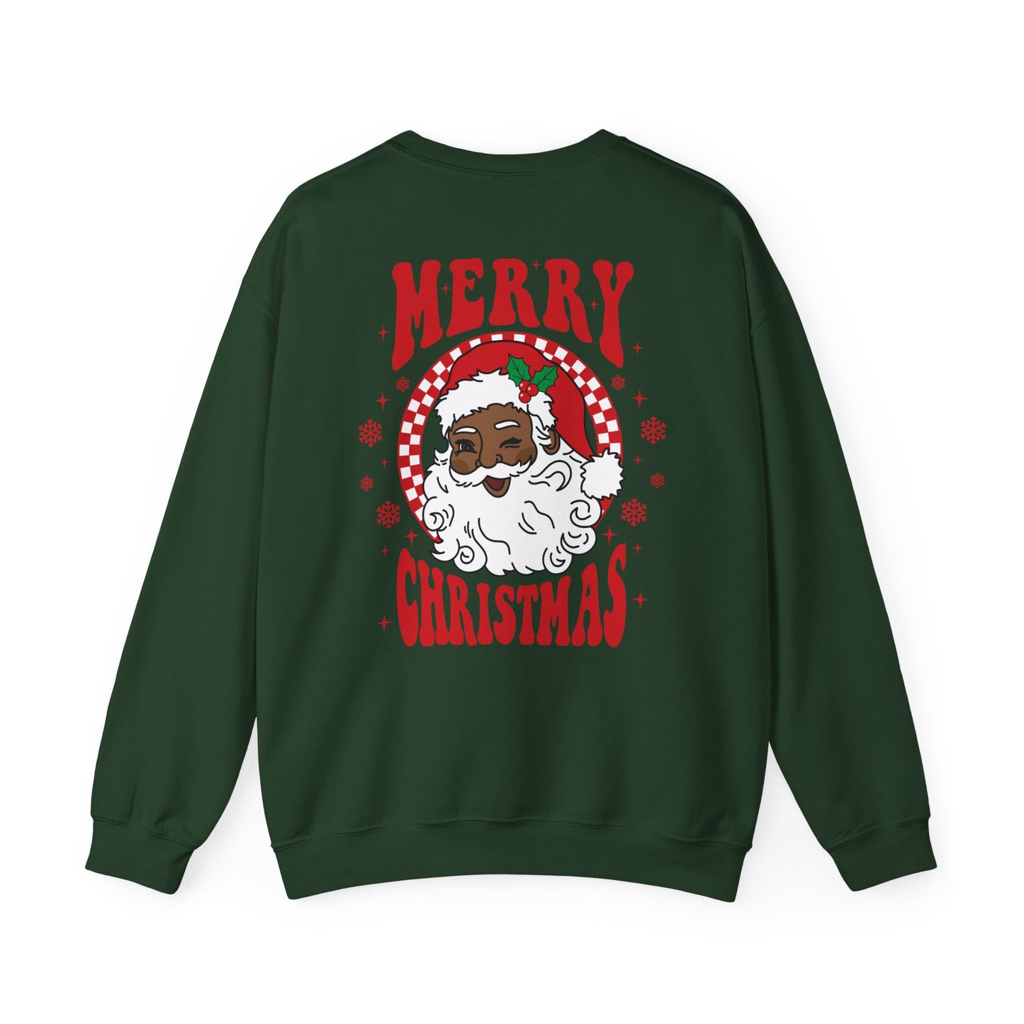Merry Christmas Black Santa Adult Sweatshirt