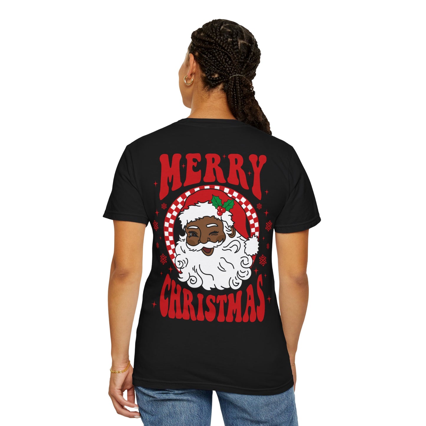 Merry Christmas Black Santa Shirt