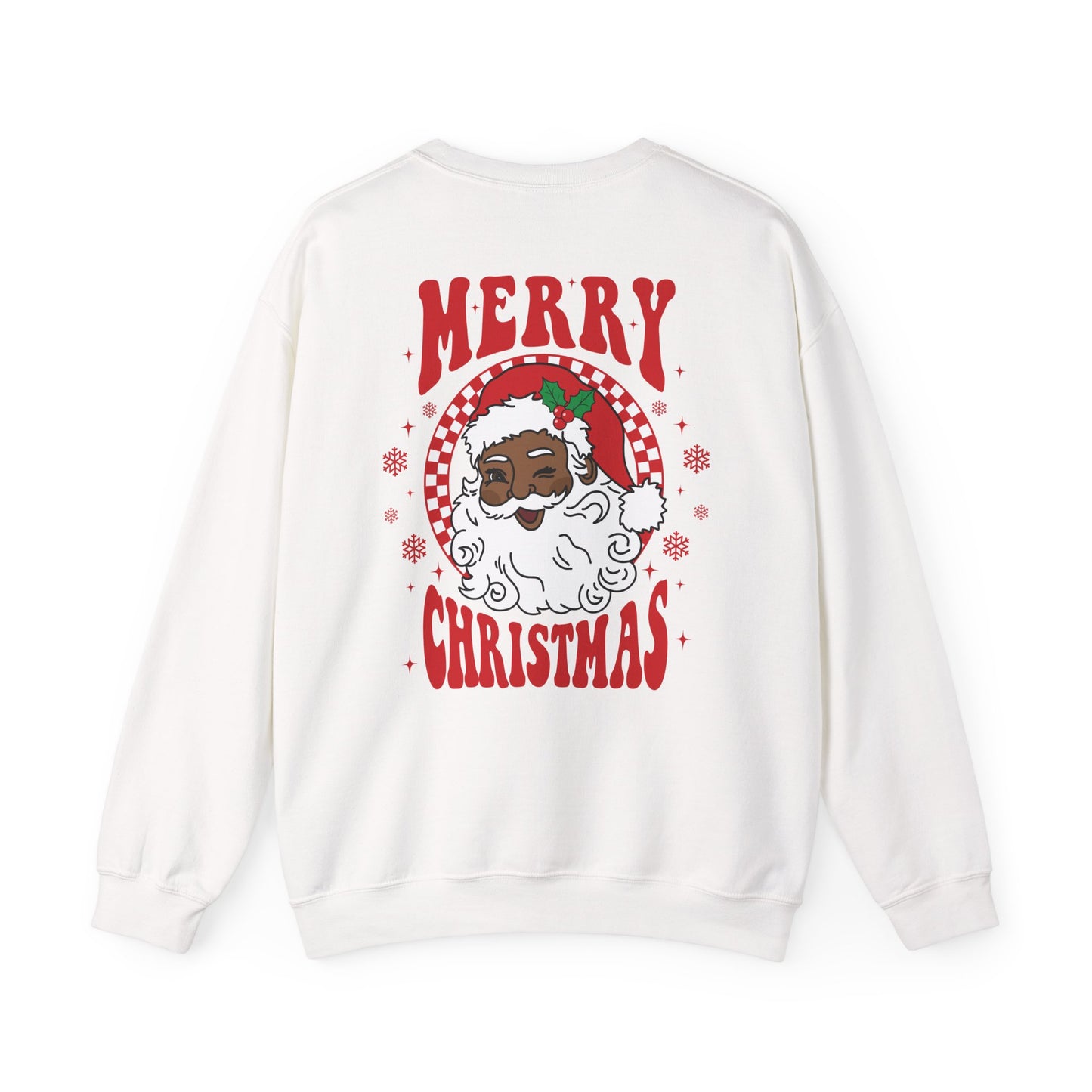 Merry Christmas Black Santa Adult Sweatshirt